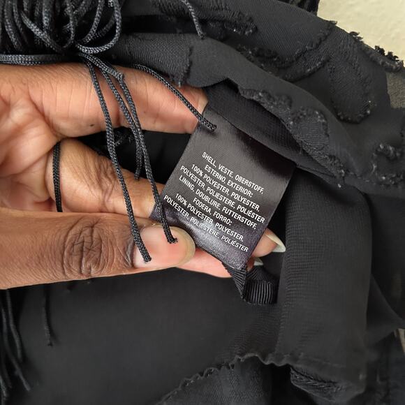 HD In Paris Black Fringe Tank Top US Size 4 - Picture 8 of 9